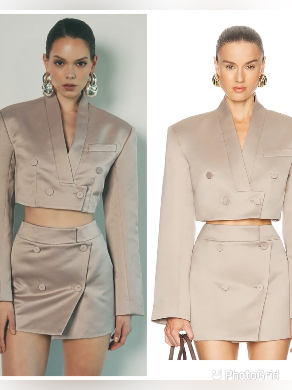 Camila Coelho Marosa Jacket + Marosa Skirt SET in Taupe